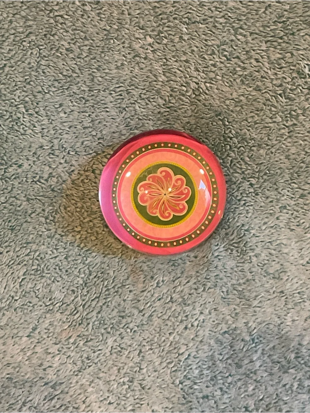 Vera Bradley Pinwheel Glass Paperweight Dome Breast Cancer Collectible